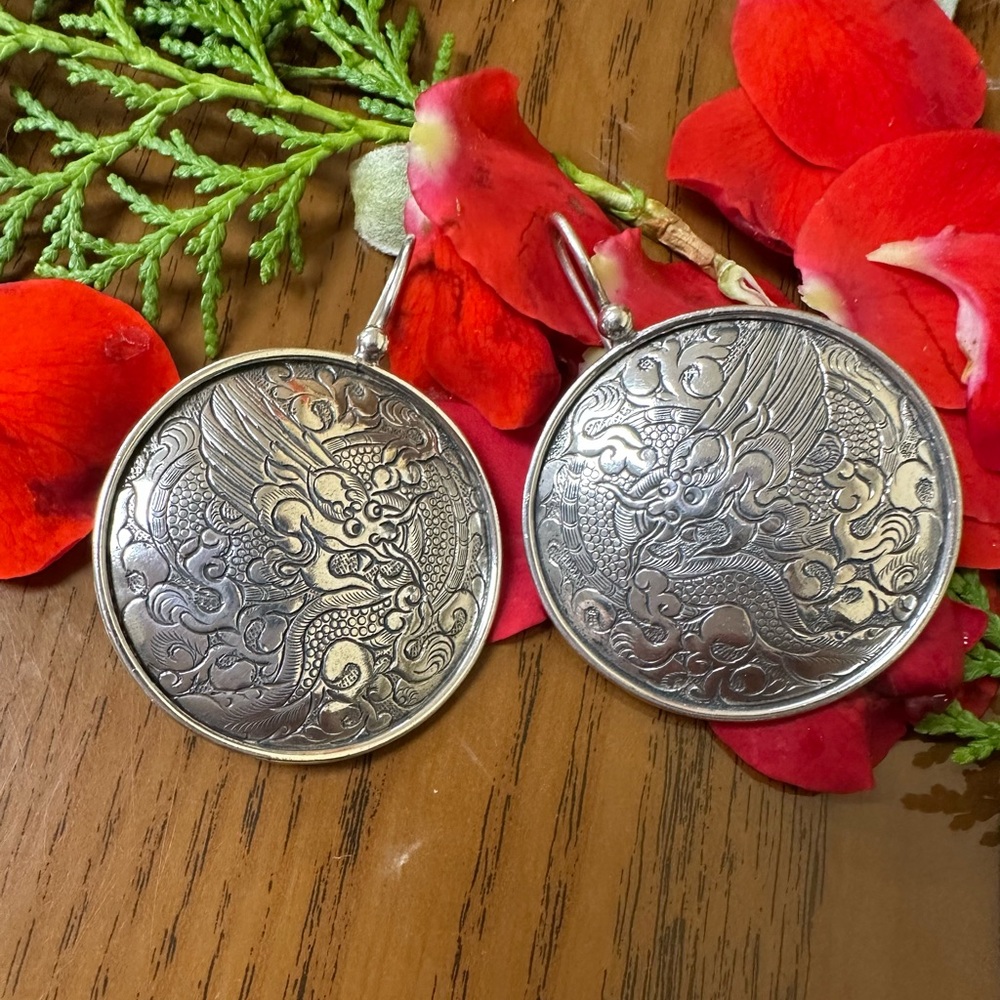 Silpada Elegant 925 Silver W1228 dragon  Dangle Earrings